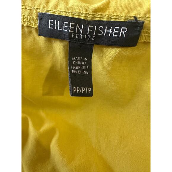 Eileen Fisher Anorak Windbreaker High Collar Jacket Yellow Womens Size PP Petite - Picture 11 of 16